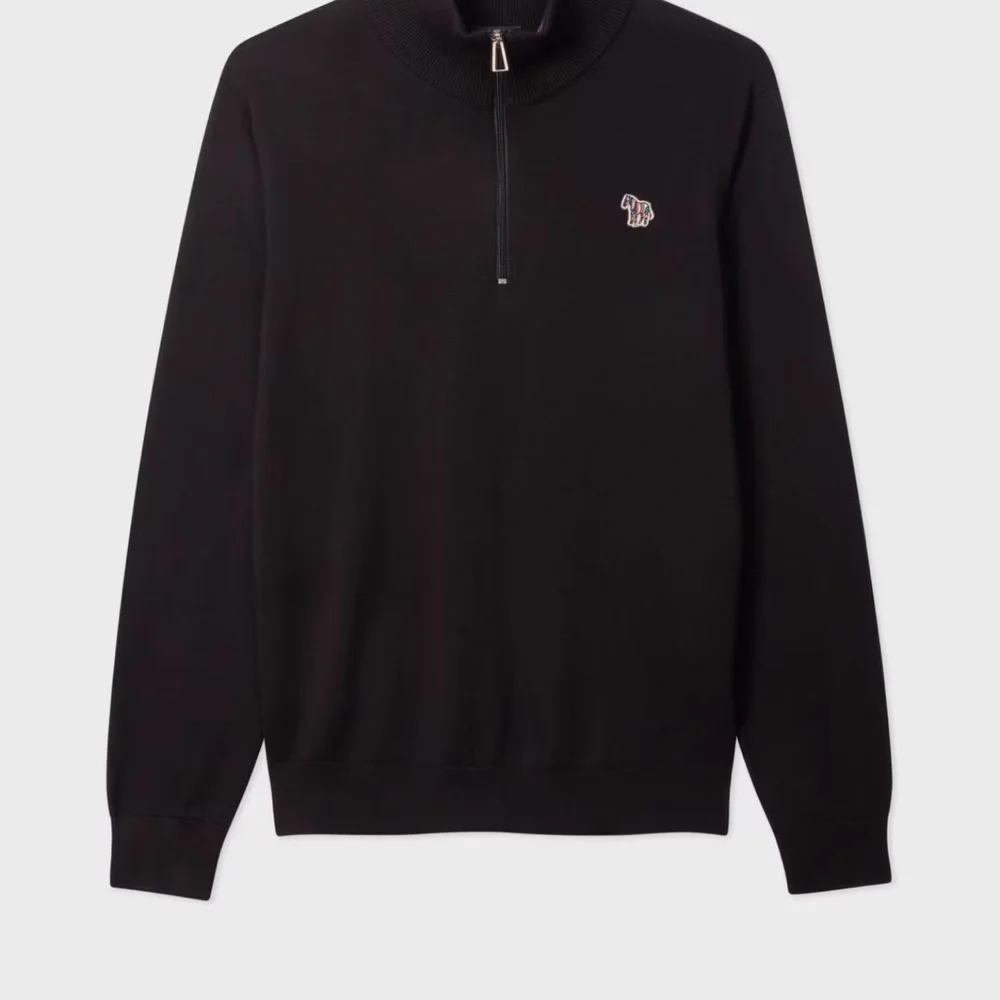 P. S. Paul Smith Men's Black Quarter-Zip Sweater S-M